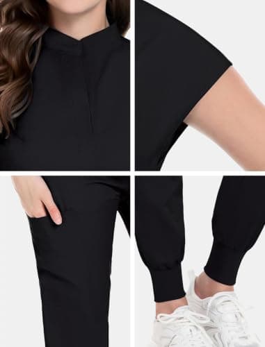 2026 Newest Scrubs Set for Women, 4-Way Stretch Medical Workwear Nurse Uniforms Set Modern Scrub Top & Jogger Pants — view 7