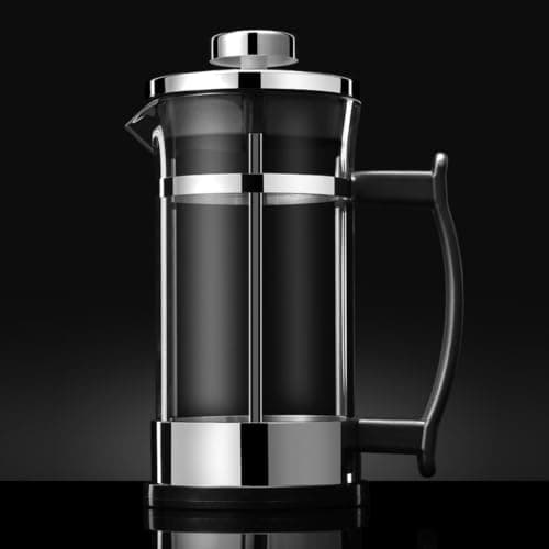 INOOMP 600ml Stainless Steel Manual Coffee Press Pot with Double-layer Heat Resistant Design, Multi-function Coffee Infuser and Easy to Wash Filter Teapot for Home Brewing — view 5