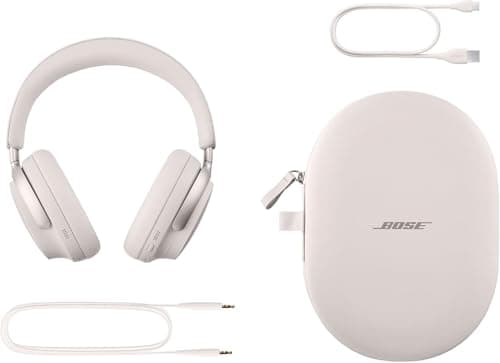 Bose QuietComfort Ultra Bluetooth Headphones, Wireless Headphones with Spatial Audio, Over Ear Noise Cancelling with Mic, Up to 24 Hours of Playtime, White Smoke — view 5