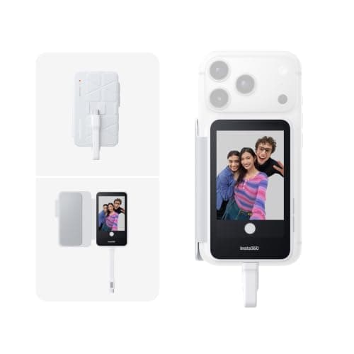 Insta360 Snap Selfie Screen - 4K Magnetic Selfie Monitor Screen for Selfie, Vlogging, Compaitble with iPhone 15/16/17 Pro, Touchscreen Control, Wired Instant Connection