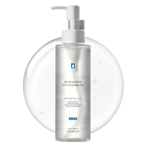 TOSOWOONG AHA Blackhead Out Cleansing Oil, Jojoba Oil, Makeup Remover, Blackhead & Pore Cleaner, Gentle Face Cleanser, Korean Skincare, 150ml, 5.07 fl. oz.
