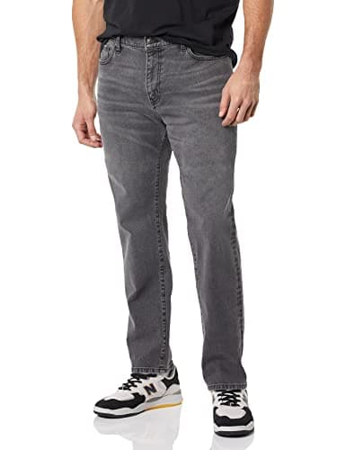 Amazon Essentials Men's Athletic-Fit Stretch Jean, Washed Grey, 36W x 30L