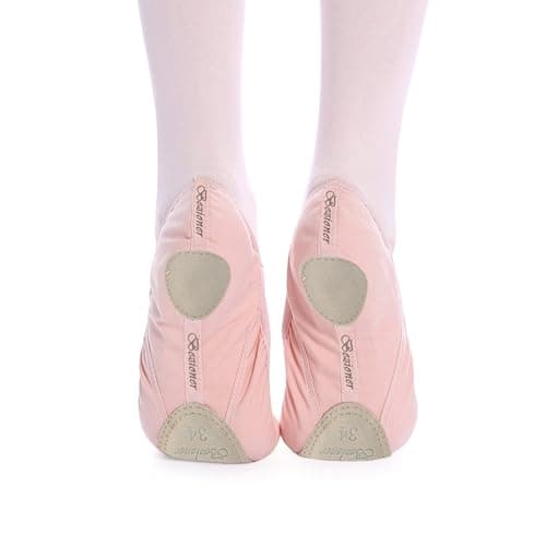 Bezioner Ballet Slippers Girls Canvas Ballet Dance Shoes Women Adult in Pink Black Split Sole（Ballet Pink,Adult 7 — view 2
