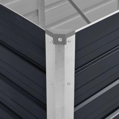 vidaXL Garden Raised Bed Planter Flower Vegetable Plants Herb Grow Pot Box Outdoor Patio Balcony Gardening Anthracite 94.5" Galvanized Steel — view 4