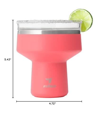 REDUCE Saltini 16 oz Cocktail Tumbler - Insulated Margarita Tumbler with Lid - Keeps Drinks Cold for 10 Hours - 360 Sippable Martini Glass Alternative - Shatterproof, Perfect for Parties - Daiquiri — view 7