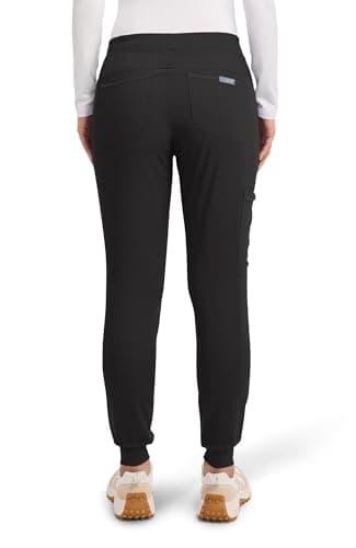 Med Couture Scrub Pants for Women Jogger Pant with 5 Pockets, Lightweight, Ultra Soft, 2-Way Stretch Fabric - MC7710T, M Tall, Black — view 6