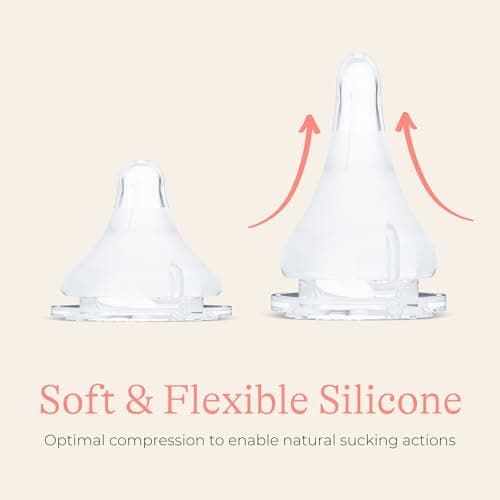 Lansinoh NaturalWave Baby Bottle Nipples, Fast Flow, Size F, 6+ Months, 4 Count 100% Soft, Durable Silicone, Made Without BPA BPS, Anti-Colic, Supports Baby's Developing Mouth and Teeth — view 5