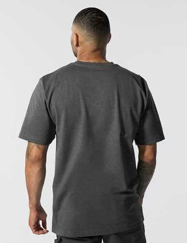 Carhartt mens K87 Workwear Short Sleeve T-shirt (Regular and Big & Tall Sizes) work utility t shirts, Carbon Heather, Large US — view 3