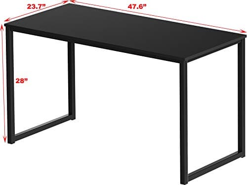 SHW Mission 48-Inch Home Office Computer Desk, 121 x 60 cm, Black — view 2
