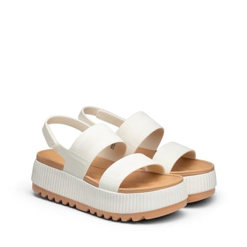 DREAM PAIRS Waterproof Lightweight Platform Sandals,White,8 — view 8