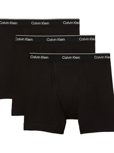 Calvin Klein Men's Cotton Classics 3-pack Boxer Brief, 3 Black, Medium
