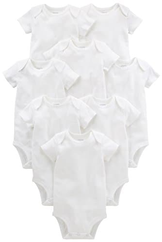 Simple Joys by Carter's Baby 8-Pack Short-Sleeve Bodysuit, White, 0-3 Months