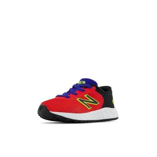 New Balance Kid's Fresh Foam Arishi V2 Bungee Running Shoe, Neo Flame/Black/Lemonade, 5 Toddler