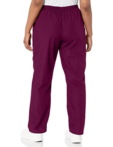 Cherokee Women's Workwear Scrubs Pull-On Cargo Pant, Wine, X-Large