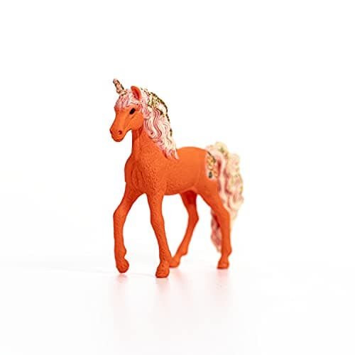 Schleich bayala, Unicorn Toys, Unicorn Gifts for Girls and Boys 5-12 Years Old, Orange Unicorn Foal — view 2
