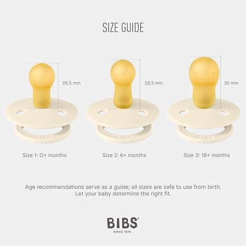 BIBS Pacifiers Colour Collection | Natural Rubber Baby Pacifier | Set of 2 BPA-Free Soothers | Made in Denmark | 0+ Months (Pack of 2) | Baby Blue/Iron