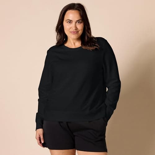 Amazon Essentials Women's Fleece Crewneck Pullover Sweatshirt (Available in Plus Size), Black Large — view 6