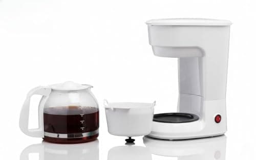 12-Cup Coffee Maker with Easy On/Off Switch, Easy Pour, Non-Drip Carafe with Removable Filter Basket,Keep Hot Plate,Clear Water Level Window Coffee Machine, Black (White)