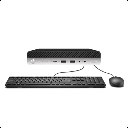 HP EliteDesk 800 G3 Mini Business Desktop Computer, Intel Core i5-6500T, 32GB DDR4 RAM, 256GB NVMe SSD, Built-in Intel AX200 WiFi 6 + Bluetooth, Wireless Keyboard and Mouse, Windows 11 Pro (Renewed)