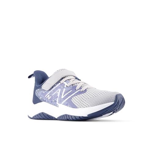 New Balance Kid's Rave Run V2 Hook & Loop Running Shoe, Raincloud/Dream State/Nb Navy, 8 M Toddler
