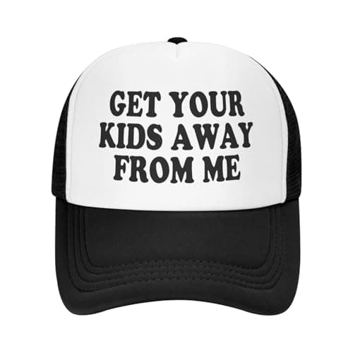 Get Your Kids Away from Me Funny Trucker Hats for Adult Humor Snapback Hat Adjustable Dirty Joke Gag Caps Party Gag Gifts for Men Women
