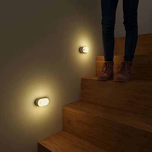 Lyridz Rechargeable Battery Night Light with Motion Sensor, Stick on Anywhere, 1-20LM Dimmable LED Nightlights for the Bedroom, Bathroom, Living Room, Kitchen, Stairs, Hallway, 4-Pack — view 9