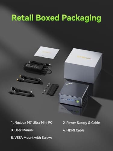GMKtec Gaming PC Mini Computer, M7 Ultra Ryzen 7 PRO 6850U 32GB DDR5 RAM + 512GB Hard Drive PCle SSD Oculink Dual NIC LAN 2.5G Desktop, Dual USB4, HDMI 2.1, USB-C — view 8
