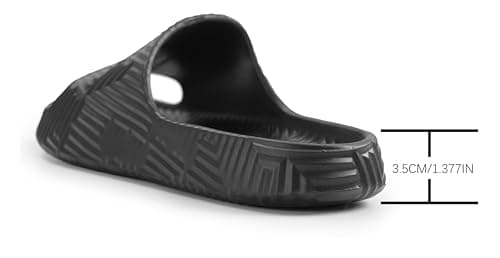 Weweya Men Women Shower Slides Non Slip Bathroom Slippers Beach Sandals Black Women Size 10.5 Men Size 9.5 — view 5