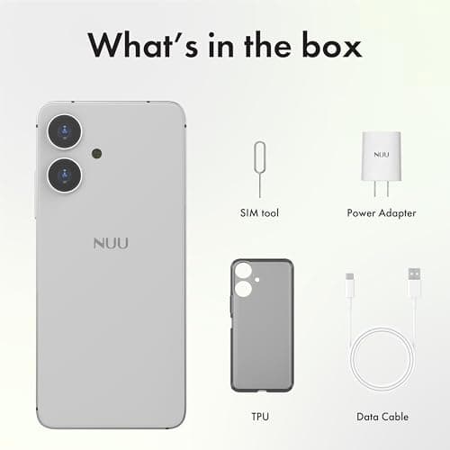 NUU N10 Basic Cell Phone for T-Mobile, Mint, Metro, Qlink, Tello and More 4GB/128GB, Perfect for Teenagers, Dual SIM 4G, Octa-Core 6.6" 90Hz HD+, Unlocked Phones Android Phone 15, US Warranty (White) — view 2