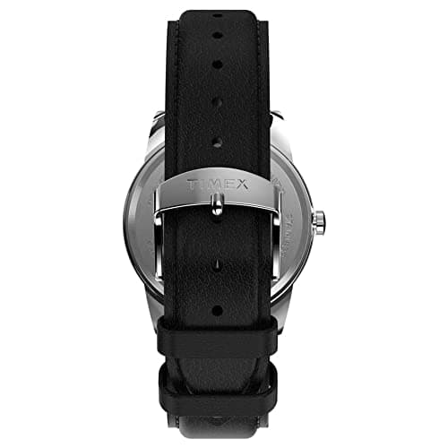 Timex Men's Easy Reader 38mm Watch – Silver-Tone Case Blue Dial with Black Leather Strap — view 2