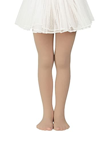 Century Star Ballet Tights for Girls Footed Dance Sockings Toddler Kids Soft Elasticity School Leggings Pantyhose Nude L