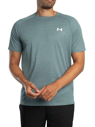 Under Armour Men's Tech Textured Short Sleeve T Shirt, (587) Jasper Blue / / White, Medium