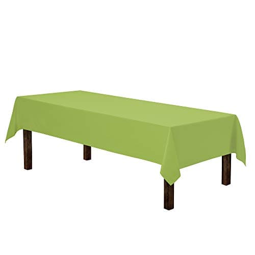 Gee Di Moda Rectangle Tablecloth - 60 x 84 Inch Apple Green Table Cloth for 5 Foot Rectangle Tables - Heavy Duty Washable Fabric - for Holiday Party, Dinner, Weddings, Baby Shower & Events