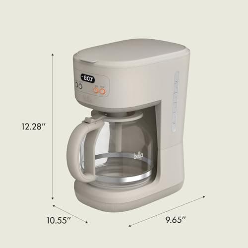 BREW 12-Cup Programmable Coffee Maker with No-Drip Glass Carafe, Oatmilk — view 7