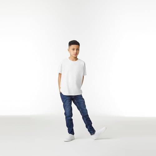 Gildan Youth Heavy Cotton T-Shirt, Style G5000B, 2-Pack, White, Medium — view 2