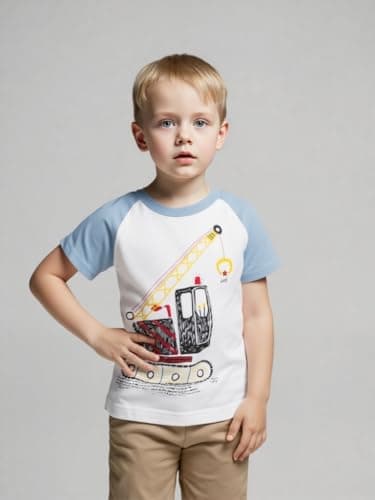 Winzik Boys Shirt Toddler Shirts Kids Boys’ Short Sleeve 3-Pack Crewneck Excavator T-Shirt Summer Clothes 18M-8Y(3-4T, Car Truck Crane) — view 3