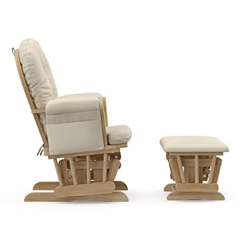 Storkcraft Premium Hoop Glider & Ottoman (Natural/Beige) — GREENGUARD Gold Certified Nursery Glider, Solid Wood Craftsmanship, Smooth-Gliding Nursery Chair and Ottoman, Award-Winning — view 9