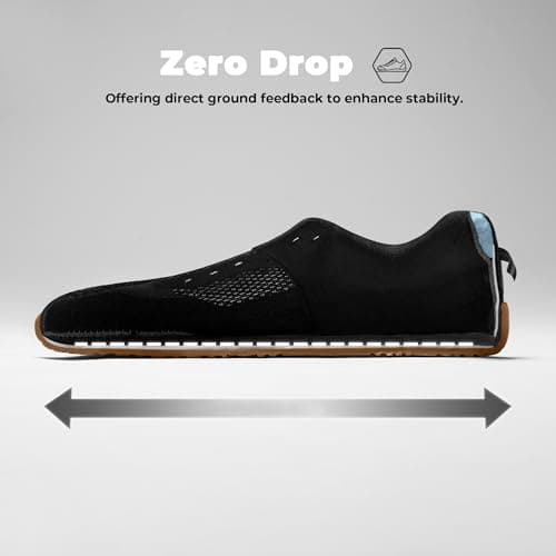 AIRHAS Mens Zero Drop Barefoot Shoes Anatomical Tox Box Sneakers for Men Gym Workout Cross Training Shoes(Black/Gum,11.0) — view 2