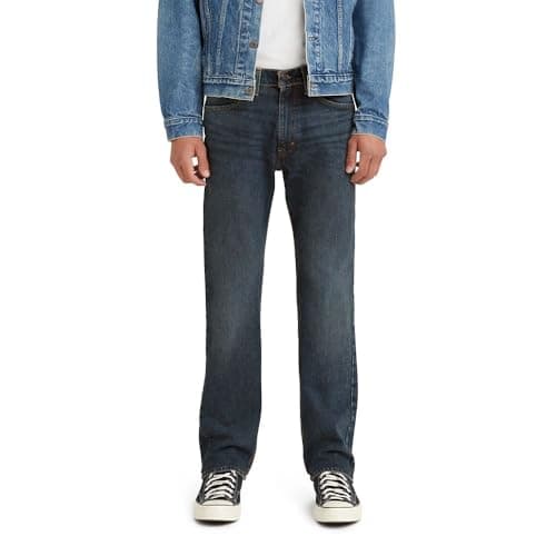 Levi's Men's 505 Regular Fit Jeans (Also Available in Big & Tall), Dark Stonewash, 36W x 32L