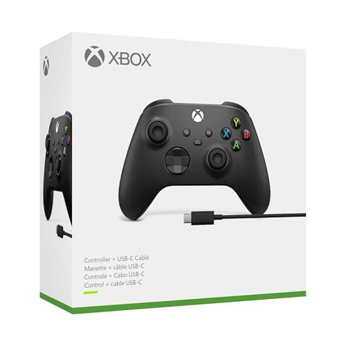 XBOX Wireless Gaming Controller + USB-C Cable | Carbon Black | Console, PC, & Cloud Devices | Textured Grip | Wireless, Bluetooth, USB-C Connectivity — view 6