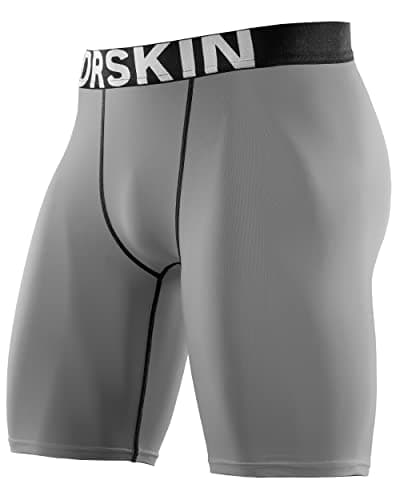 DRSKIN Men's 6, 4, 3 or 1 Pack Compression Shorts Pants Tights Baselayer Sports Running Athletic Active Underwear Workout, Line Gr304-gray, XX-Large