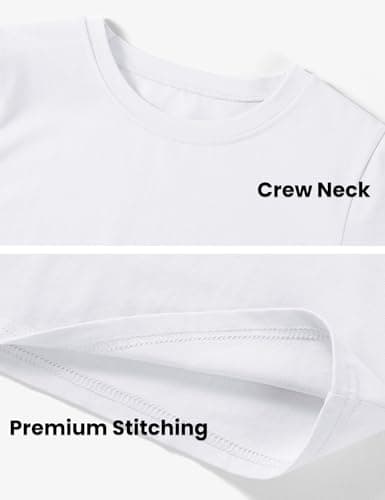 Auranso Girls Shirts Short Sleeve Cotton Kids T-Shirts Plain Basic Tee Clothes Summer Tops for Girls 7-8 Years White — view 4