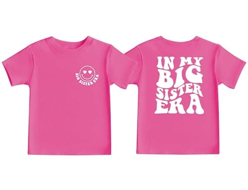 MEESHEEP Big Sister Shirt 3t 4t 5t 6t 7t Baby Girls in My Big Sister Era T Shirts Tops Outfit Pink — view 3
