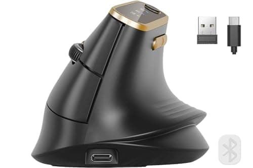 SABLUTE MAM4 Vertical Wireless Mouse, Ergonomic Design Multi-Device Bluetooth (USB-A/C) for Laptop & Mac/PC, Silent Programmable Mouse for M/L Hands, 8K DPI, Ultra-Fast Scrolling, 30 Days Battery Life