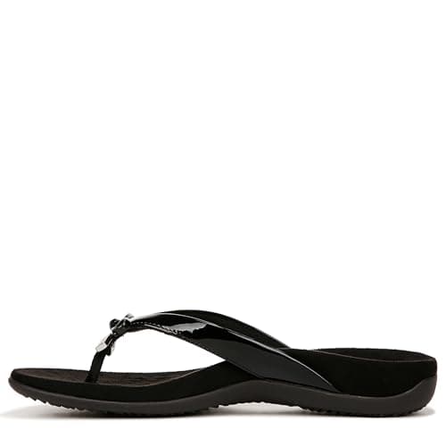 Vionic Bella Thong Sandals Black Patent 8 M — view 2
