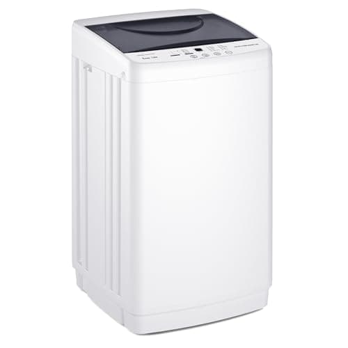 OLIXIS Portable Washing Machine, 7.7 lbs Full-Automatic Compact Laundry Washer, Stainless Steel Drum, 10 Wash Cycles, Auto-Balance Detection, LED Display, Mini Washer for Home, Apartment, Dorm, White