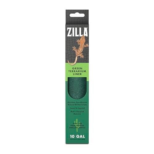 Zilla 10978 Reptile Terrarium Bedding Substrate Liner, Green, 10G