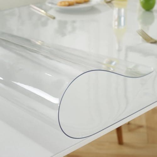 LovePads Clear Table Cover Protector 36 x 60 Inch, 1.5mm Thick Plastic Table Cover, Table Protector for Dining Room Table, Waterproof Vinyl Tablecloth Table Pad Mat for Kitchen, Dresser, Writing Desk — view 6