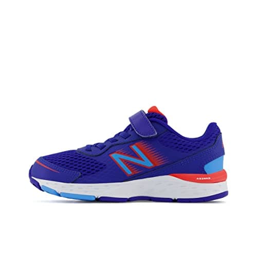 New Balance Kid's 680 V6 Hook and Loop Running Shoe, Infinity Blue/Neo Flame/Vibrant Sky, 5.5 Wide Toddler — view 9