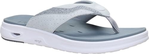 HEYDUDE Men's Hey2O Flip Flop Mesh Sandal, White/Grey Size 11 | Water Friendly Flip Flops with Drainage Outsole and Quick Dry Upper — view 5